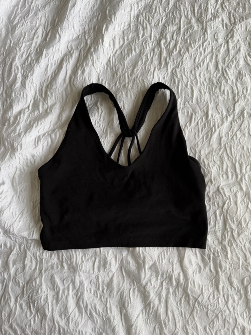 aerie Black V-Neck Strappy Sports Bralette